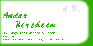 andor wertheim business card